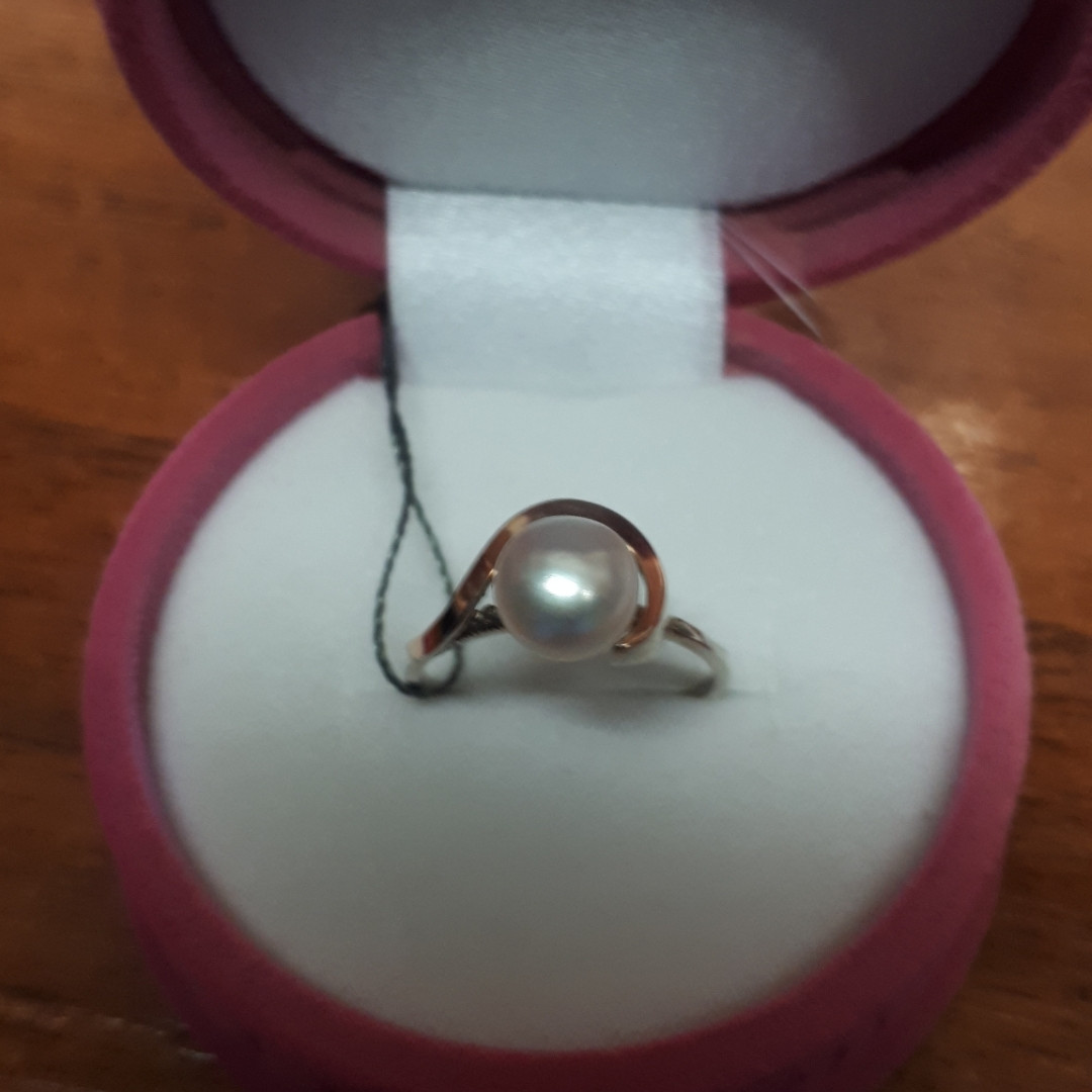 Срібне кільце 925 проби з золотими вставками 375 проби.