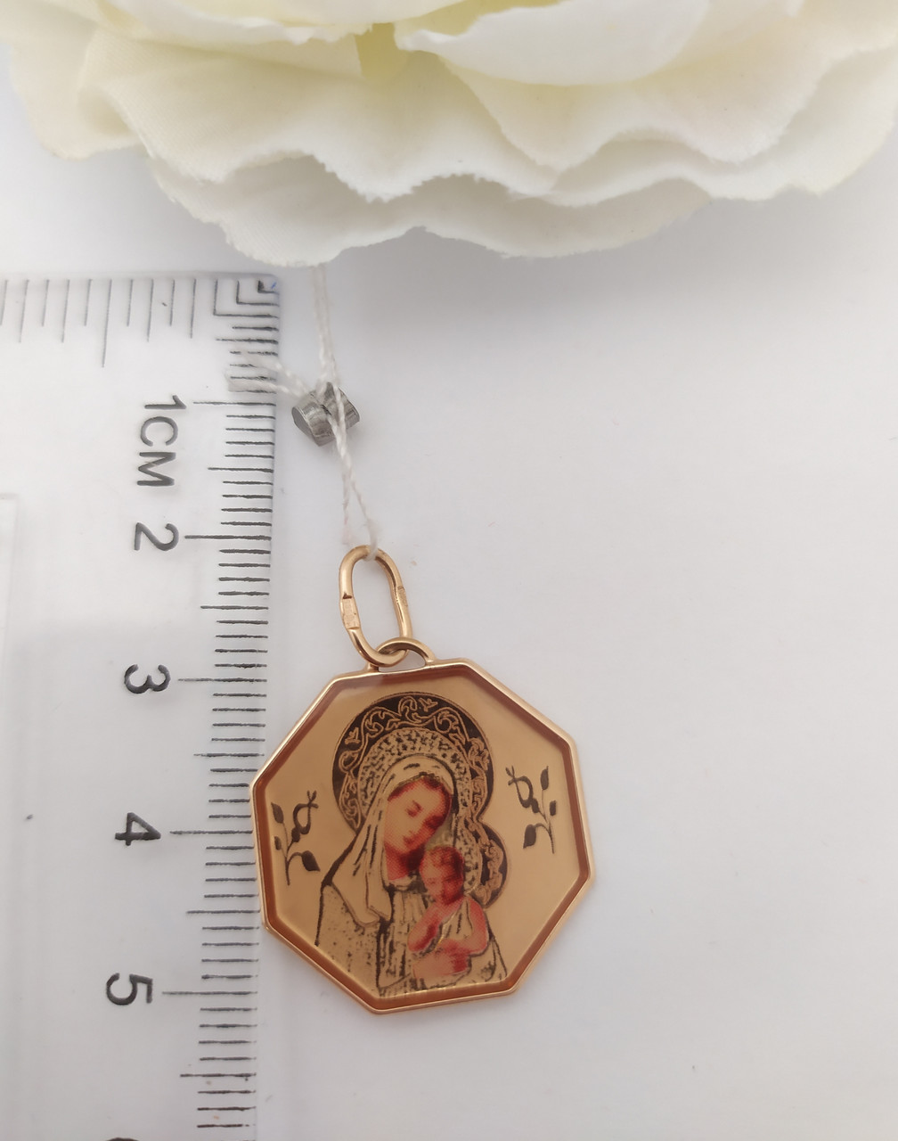 Золота іконка 585 проби з емаллю