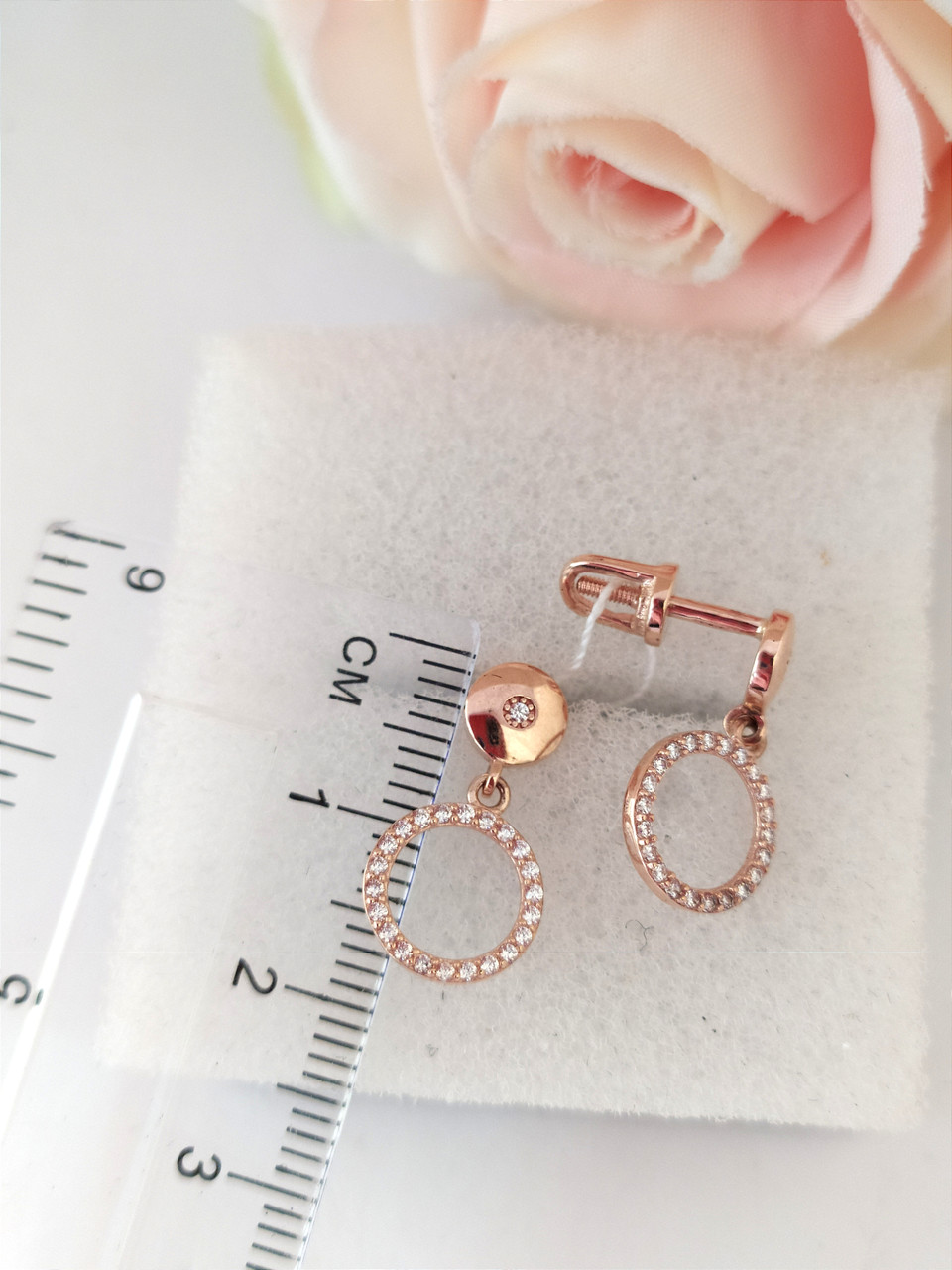 Золоті сережки гвоздики з цирконієм