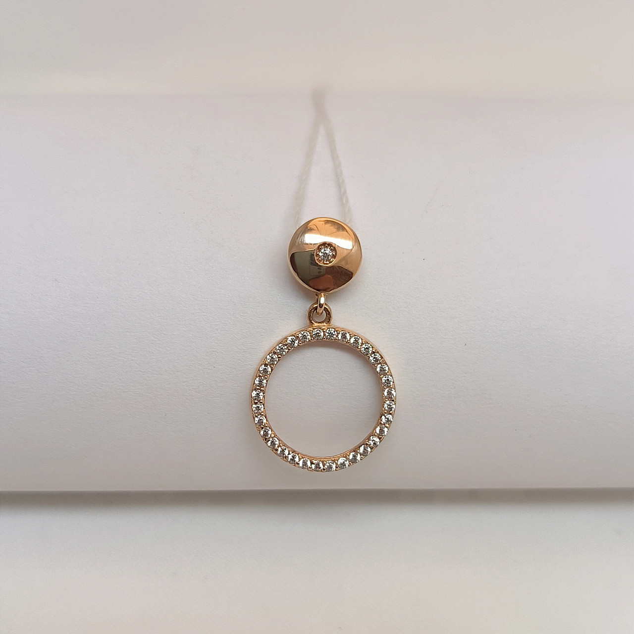 Золотий кулон з цирконієм, кулон из красного золота с цирконием