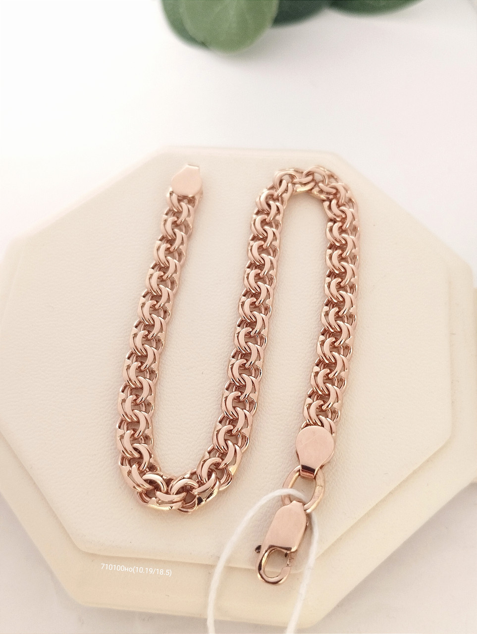 Золотий Браслет бісмарк з червоного золота 585 проби