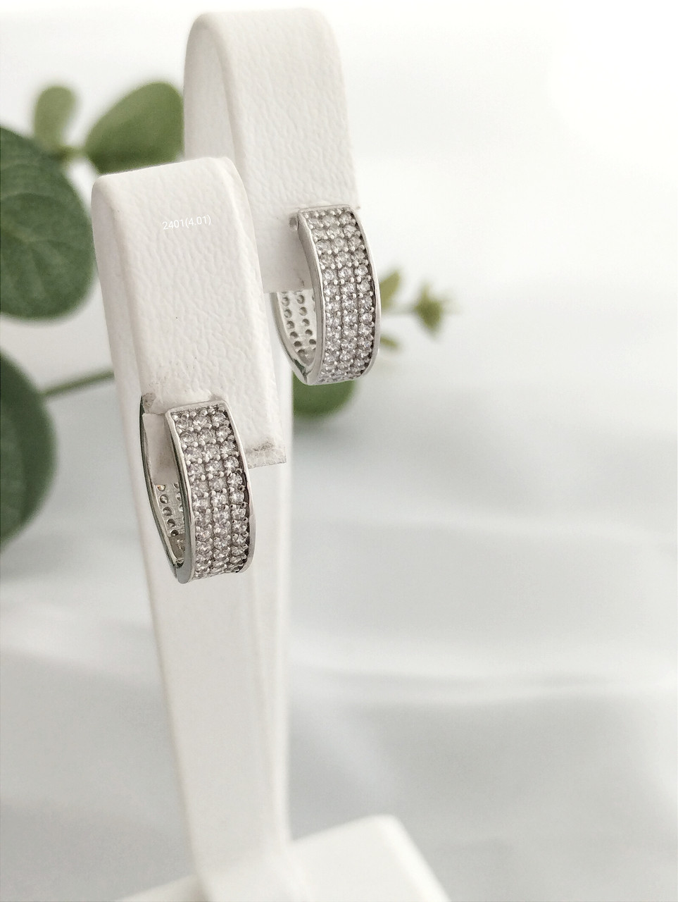 Срібні сережки з цирконієм