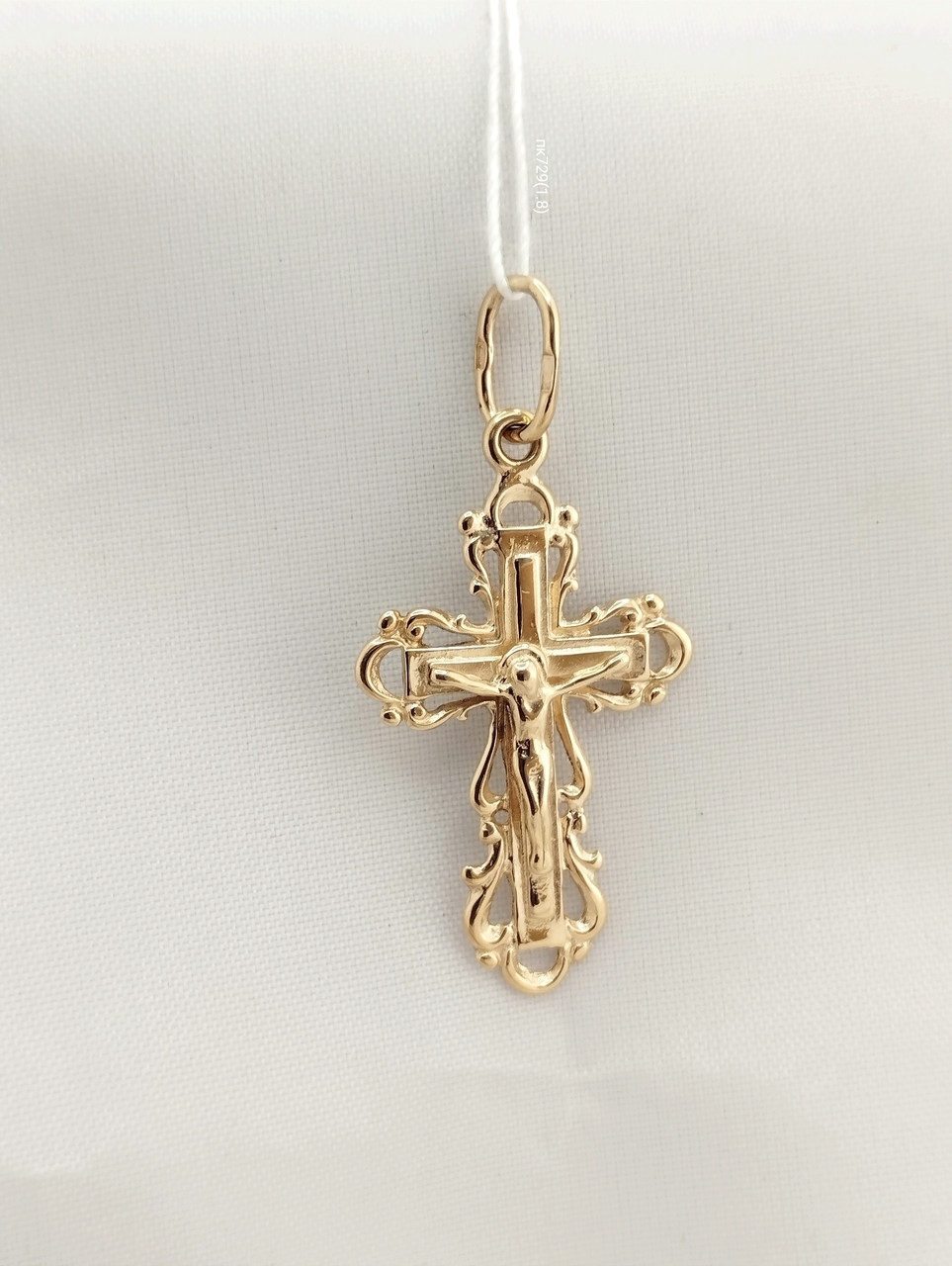 Золотий хрест ажурний із розп'яттям Ukr-Gold