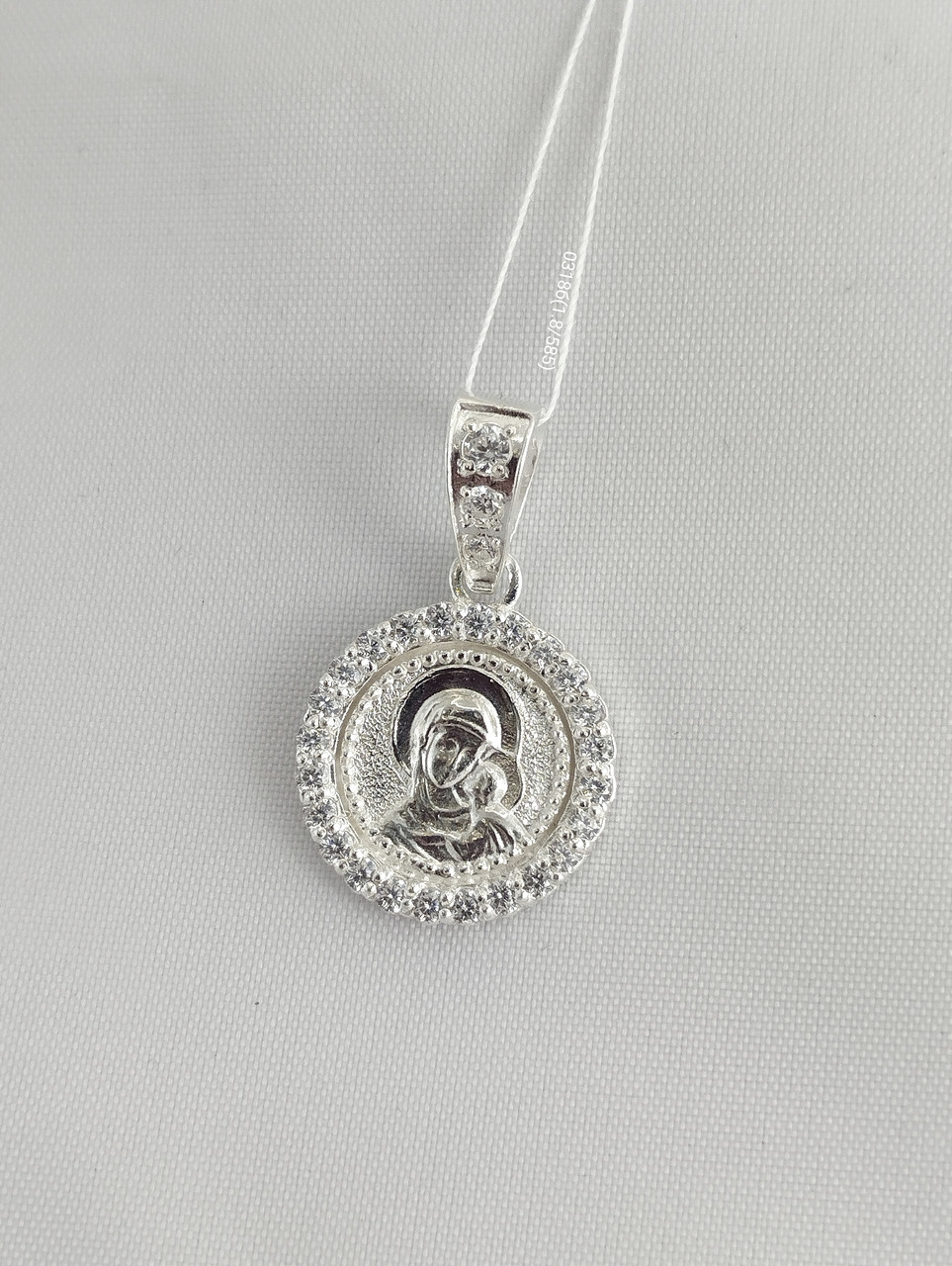 Срібний кулон іконка з цирконієм Ukr-Gold