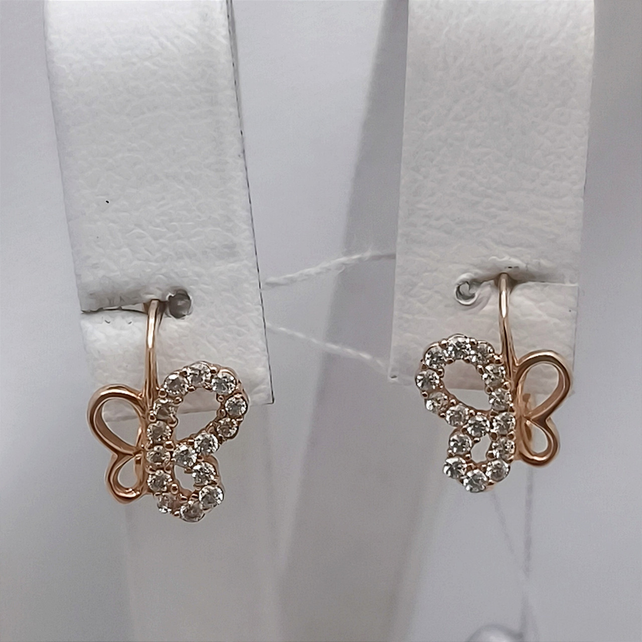 Золоті сережки метелики з цирконієм сережки метелики 5158430