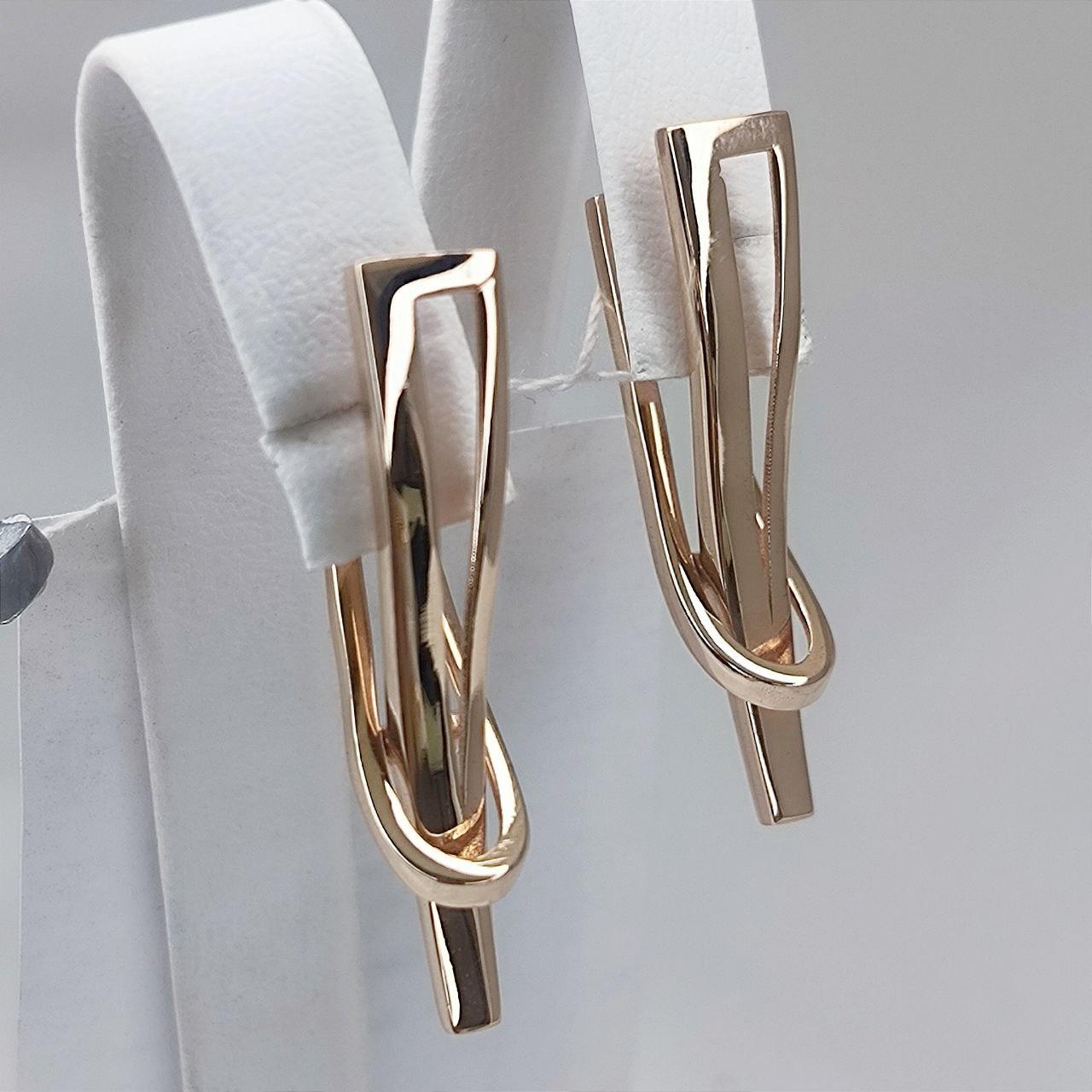 Золоті сережки 585 проби з червоного золота