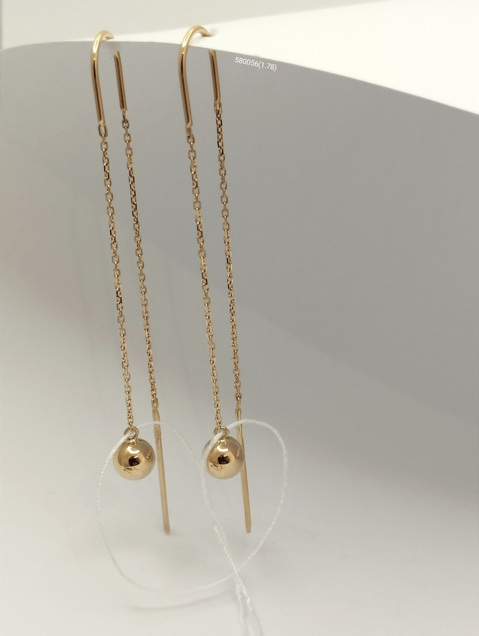 Золоті сережки протяжки Ukr-gold