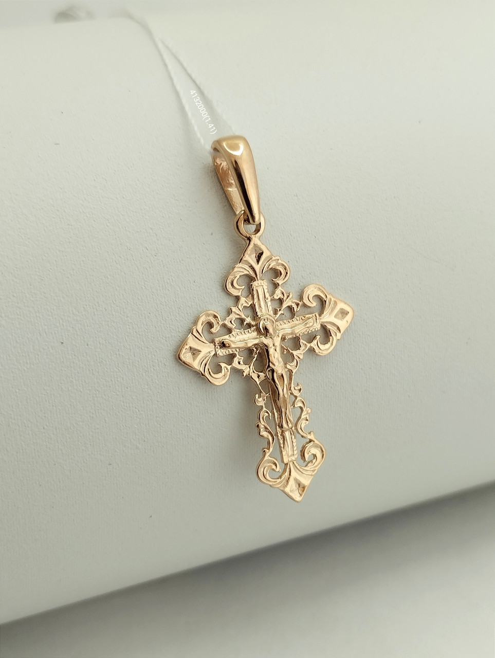 Золотий ажурний хрестик в червоному золоті 585 проби
