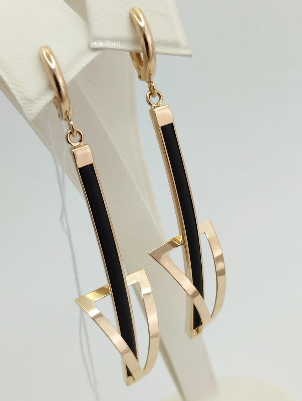 Золоті сережки з каучуком Ukr-gold