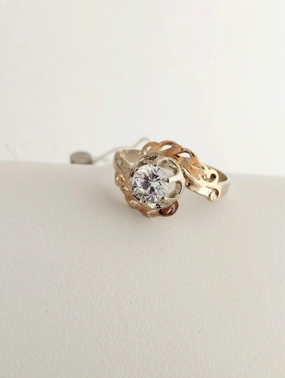 Кільце срібне зі вставками золота