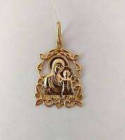 Золота іконка Казанської божої матері 585 проби