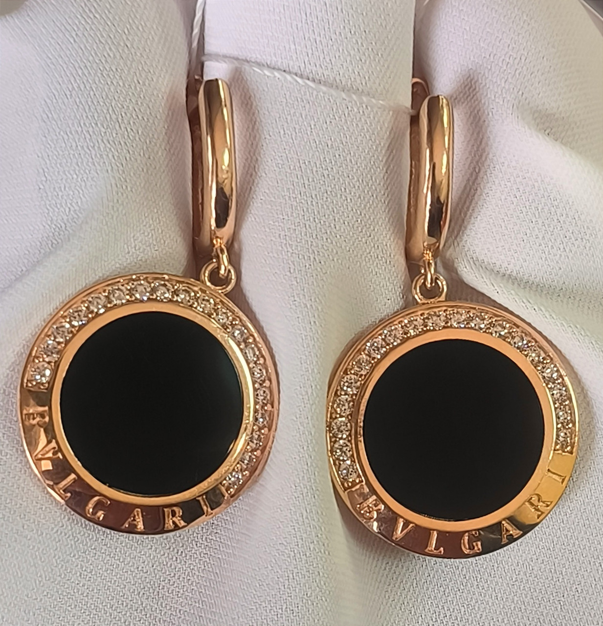 Золоті сережки з емаллю Ukr-gold