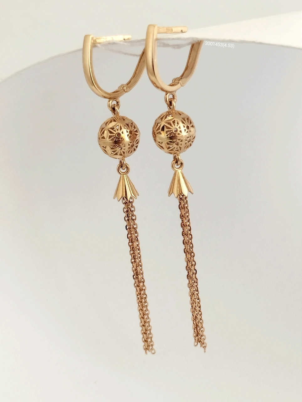 Золоті сережки висячі Ukr-gold