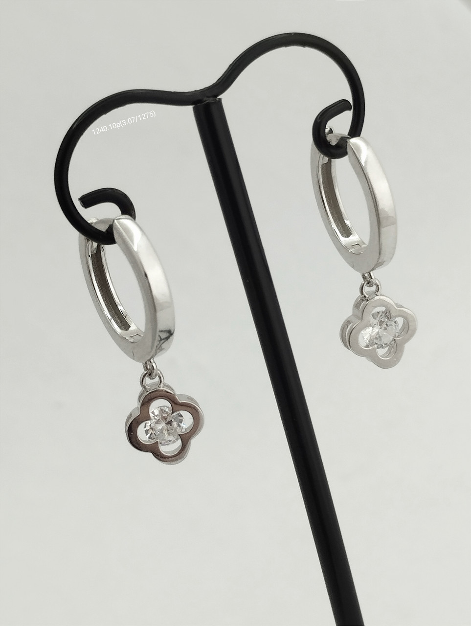 Срібні сережки конюшина Ukr-gold