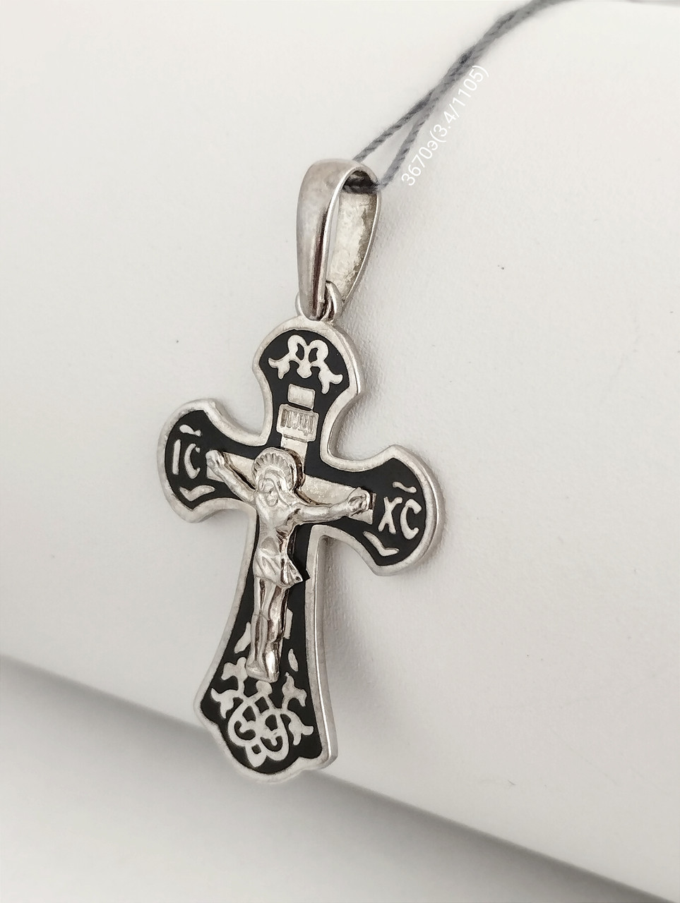 Срібний хрест з емаллю Ukr-gold