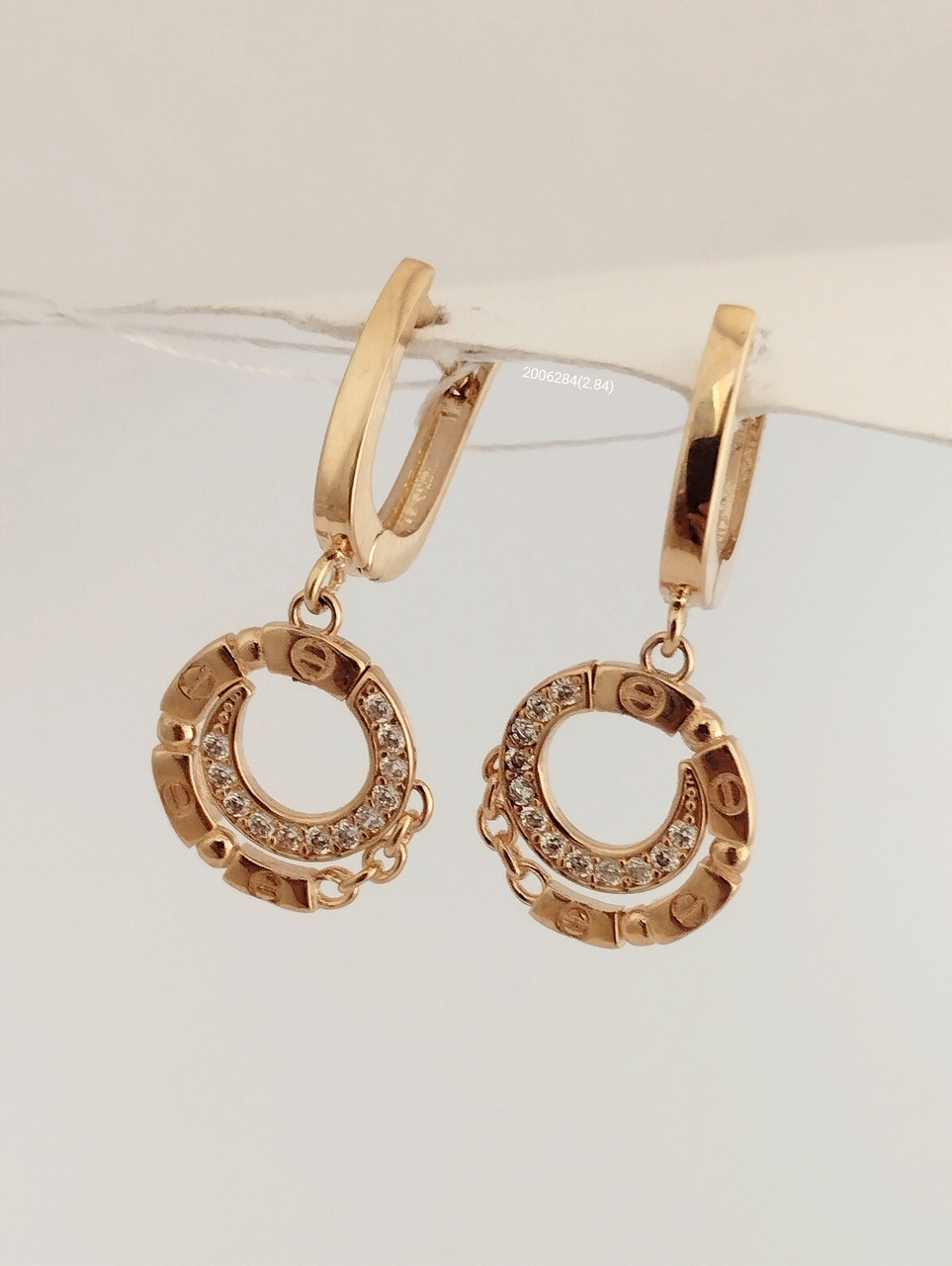 Золоті сережки висячі Ukr-gold