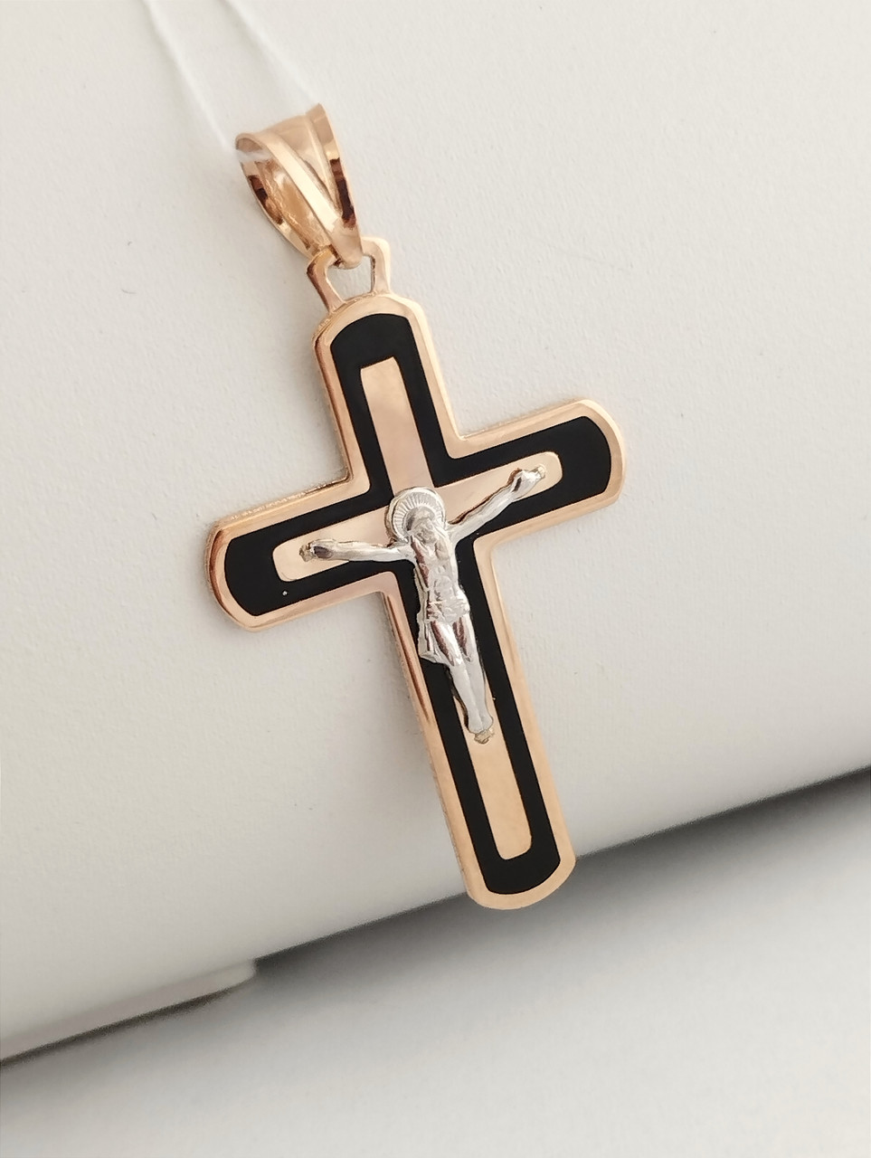 Золотий хрест з емаллю 210191е