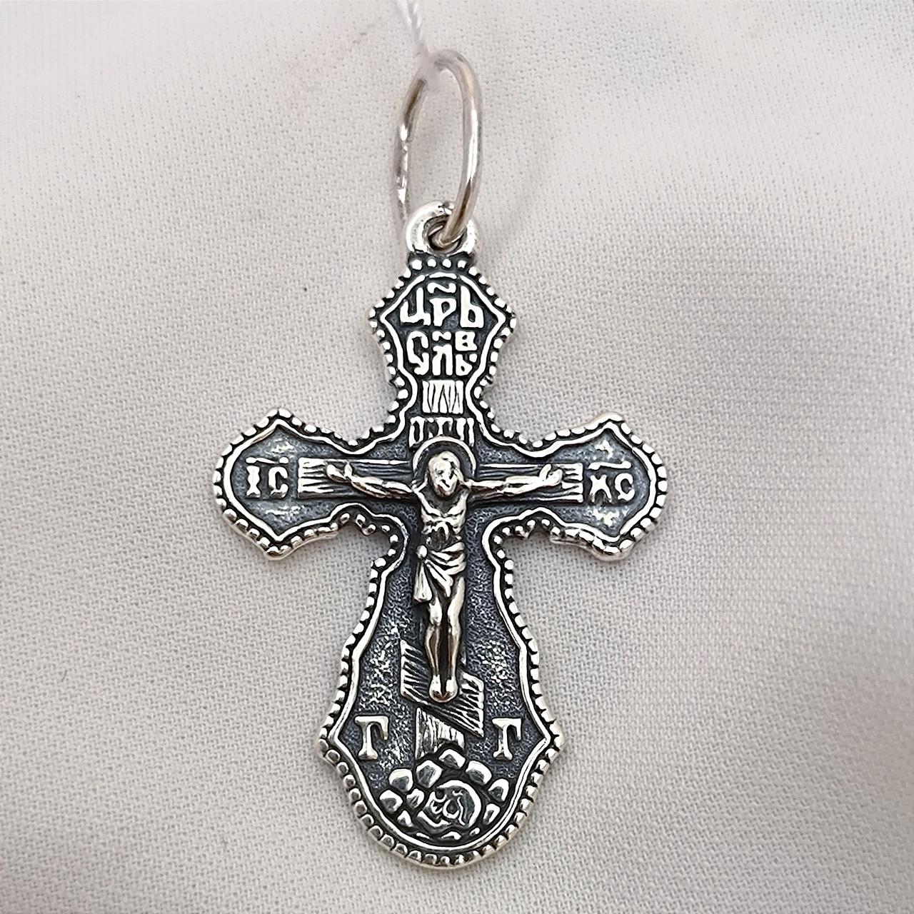 Срібний хрест 925 проби з чорнінням