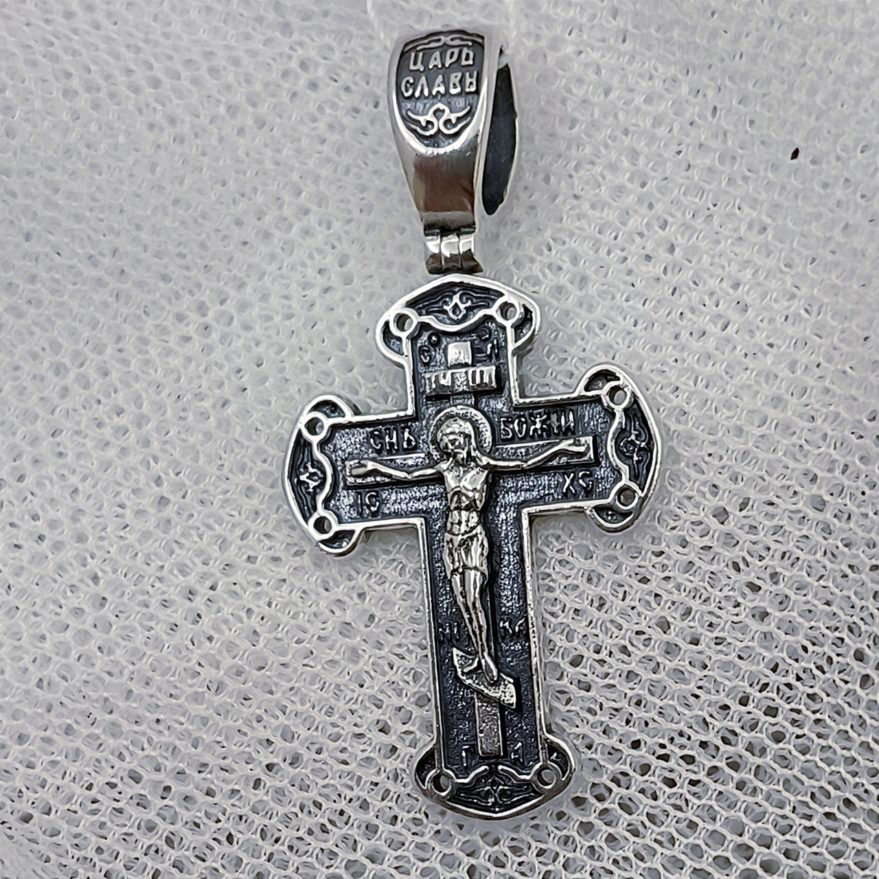 Срібний хрест 925 проби з чорнінням