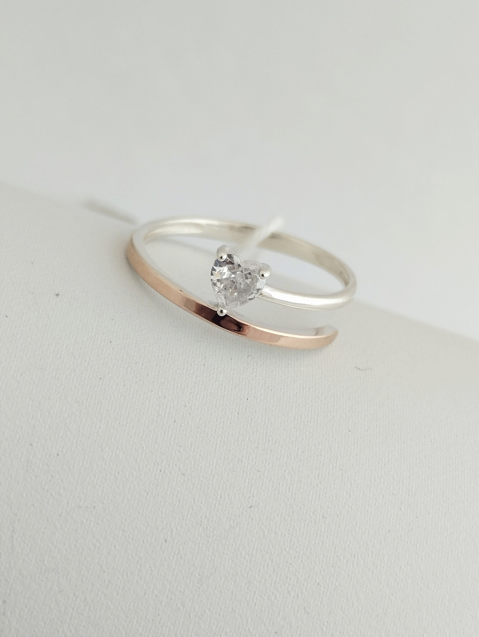 Срібне кільце із золотими пластинами Ukr-gold