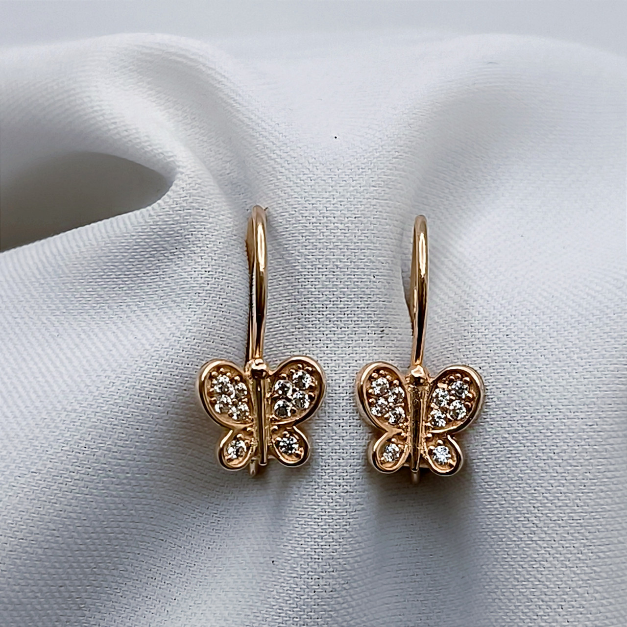 Золоті дитячі сережки 585 проби