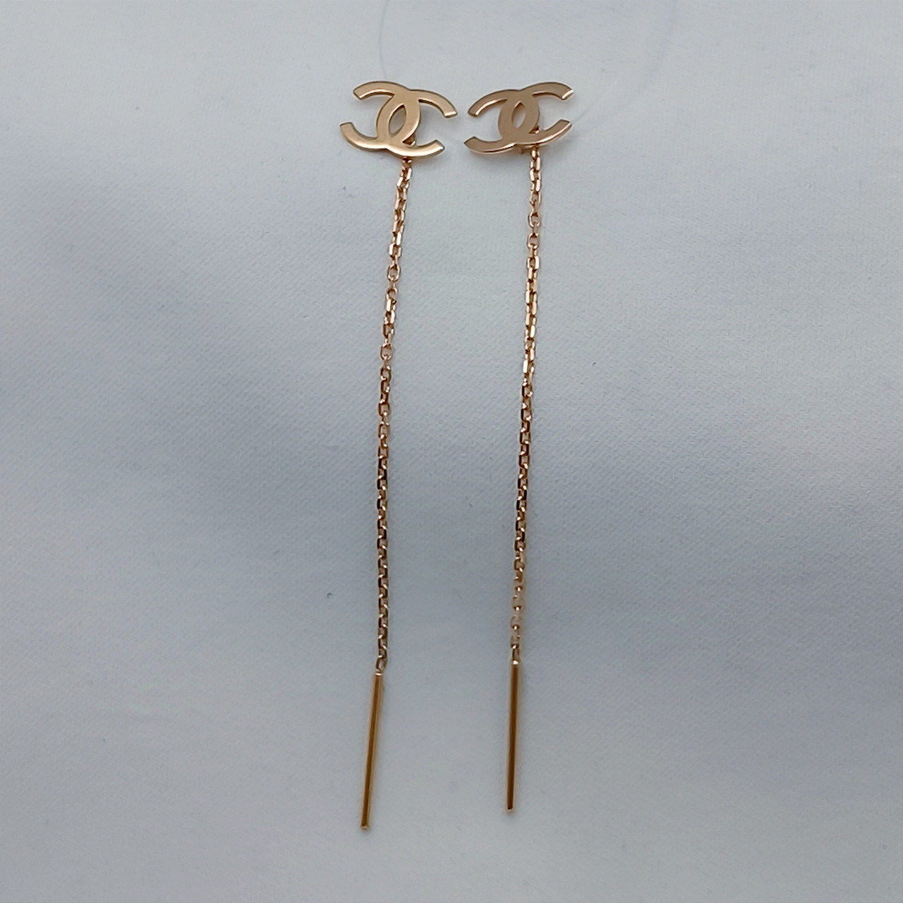 Золоті сережки на ланцюжку 585 проби