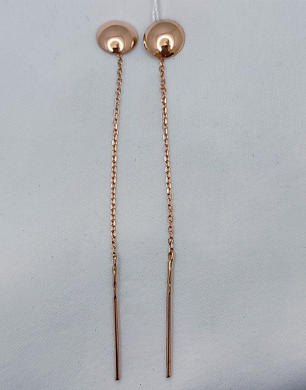 Золоті сережки на ланцюжку 585 проби