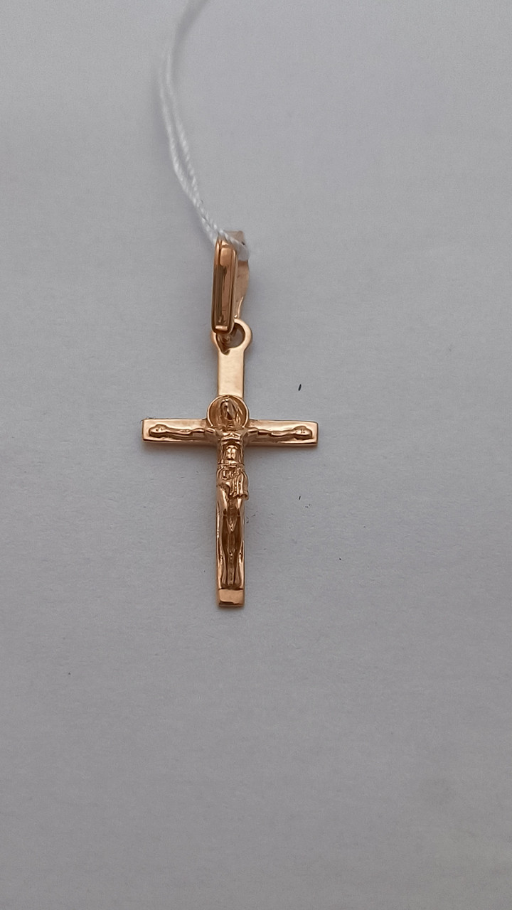 Золотий кулон хрестик 585 проби