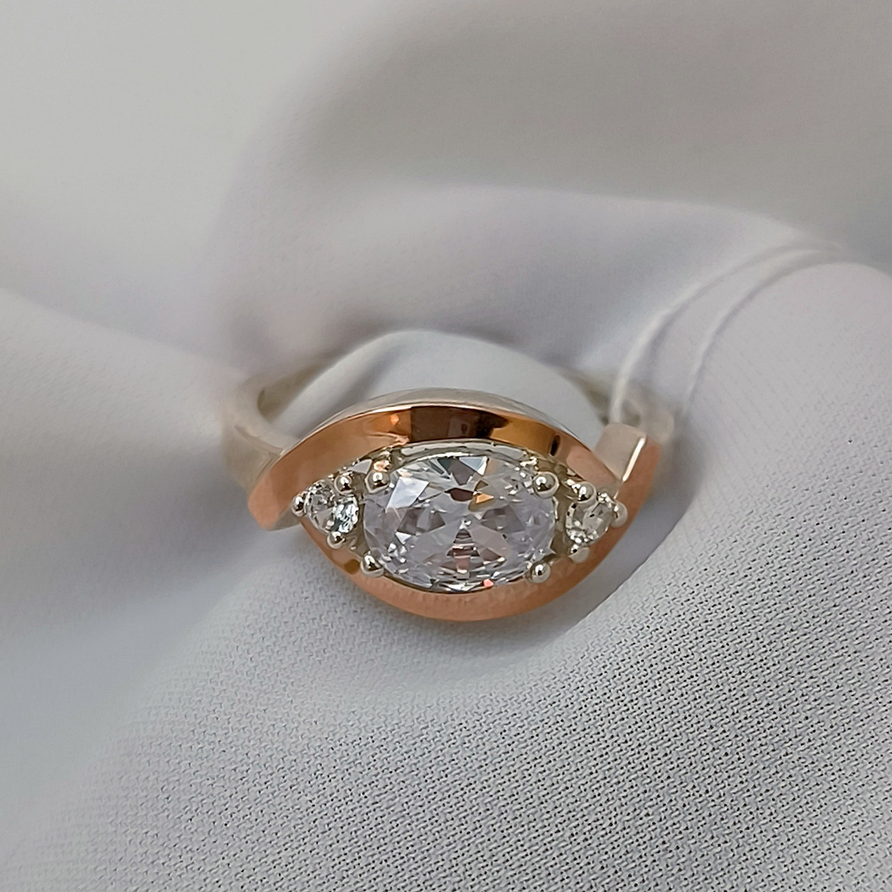 Кільце срібне зі вставками золота