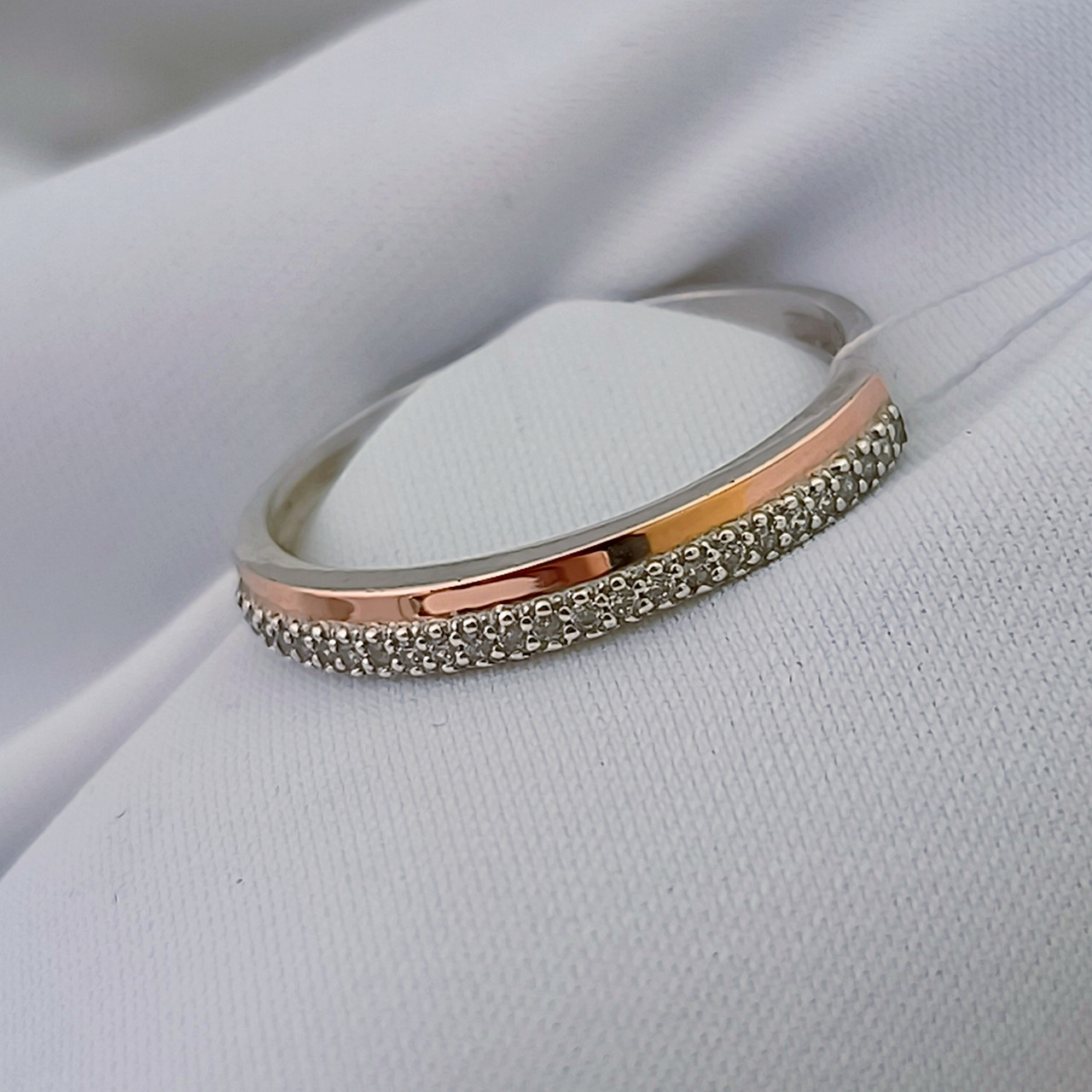 Срібне кільце 925 проби з напаяною пластиною золота 375 проби