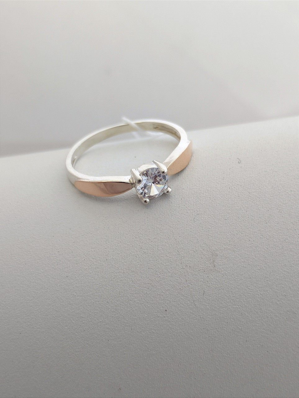 Срібне кільце із золотими пластинами