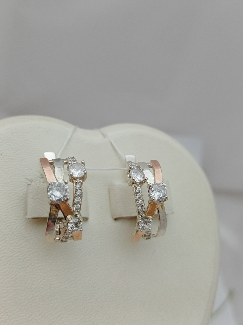 Срібні сережки 925 проби з напаяними пластинами 375 проби