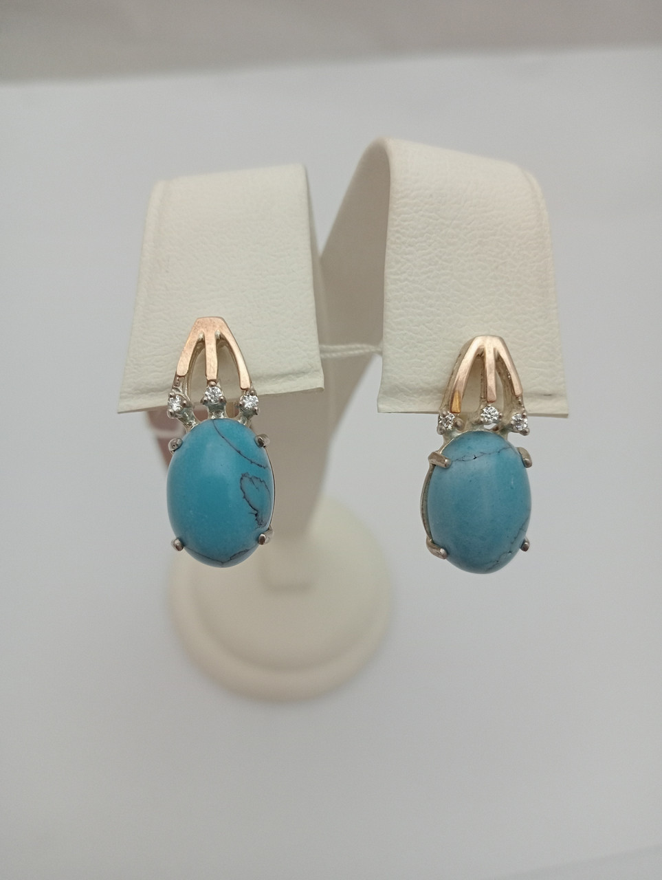 Срібні сережки 925 проби з напаяними пластинами золота 375 проби