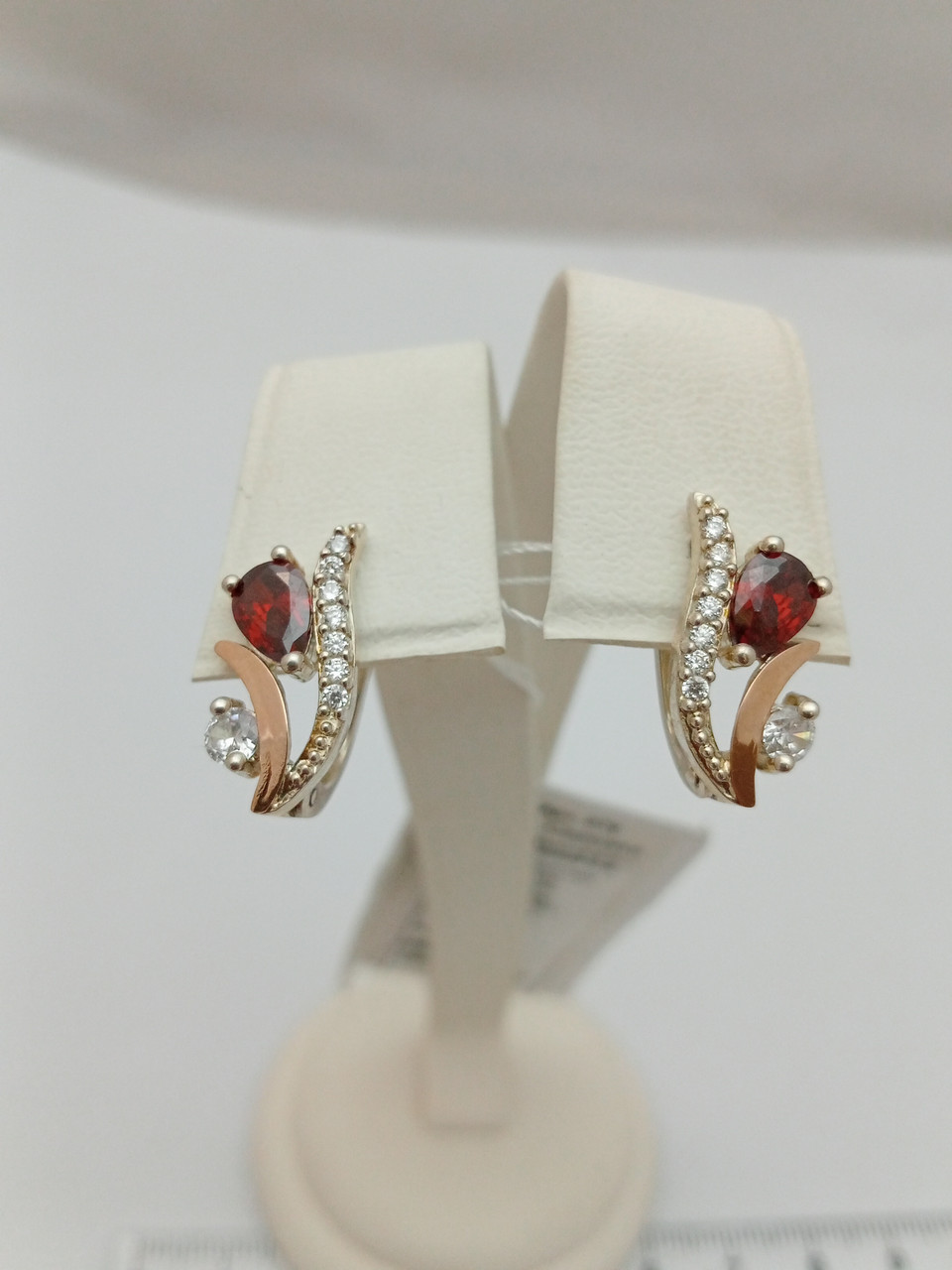 Срібні сережки 925 проби з напаяними пластинами золота 375 проби