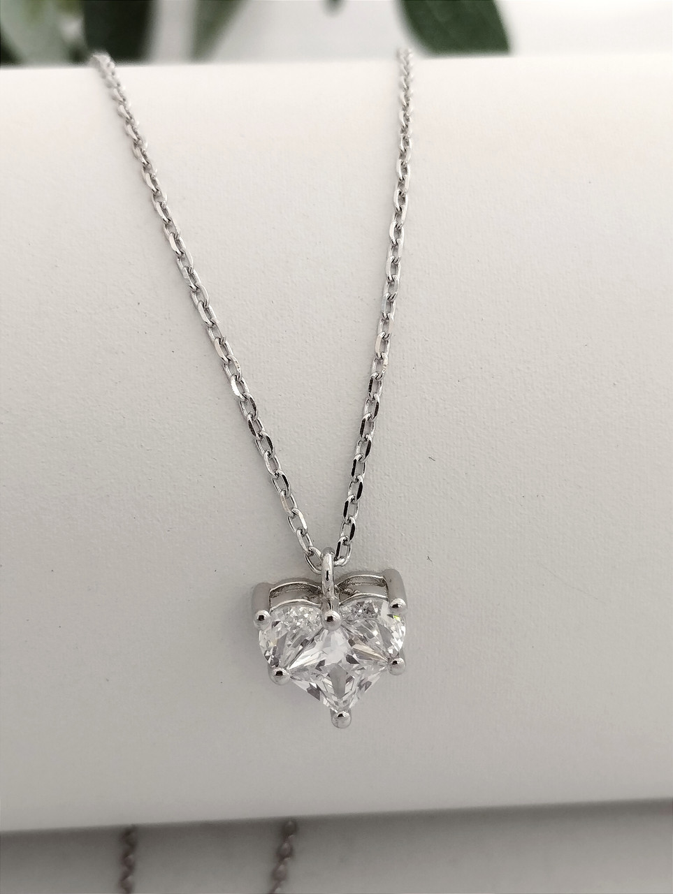 Срібне кольє серце