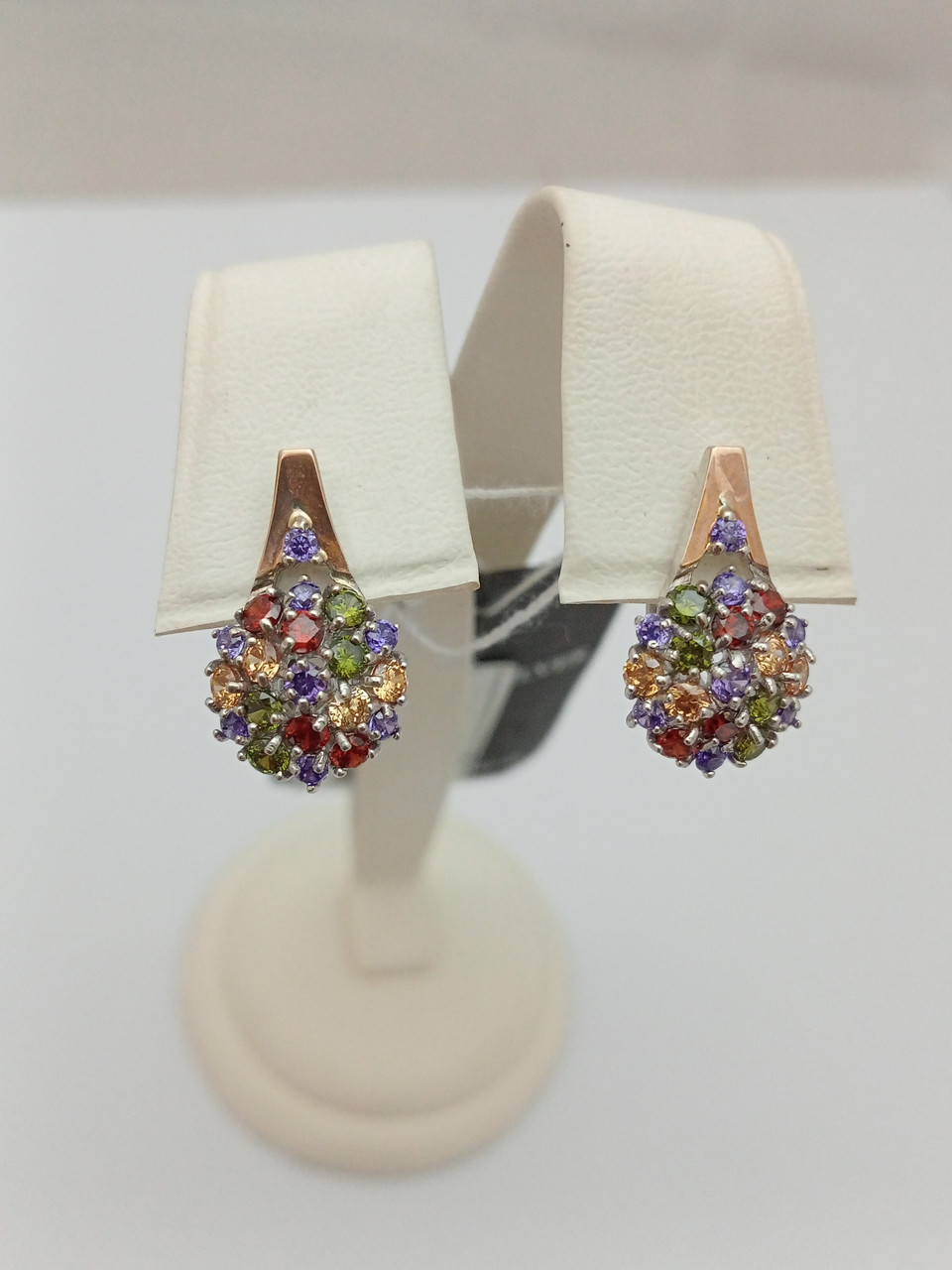 Срібні сережки 925 проби з напаяними пластинами золота 375 проби