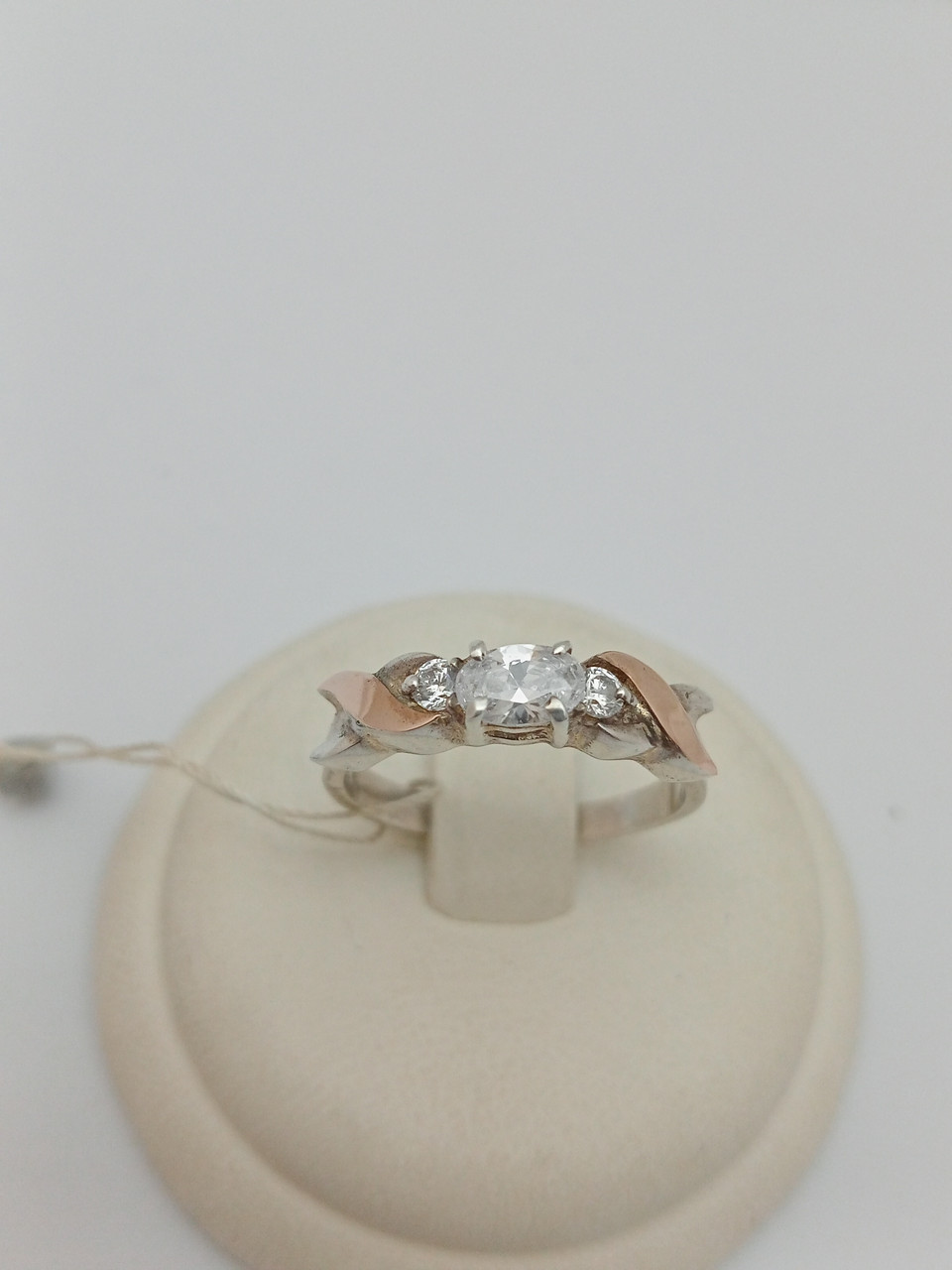 Срібне кільце 925 проби з напаяними пластинами золота 375 проби