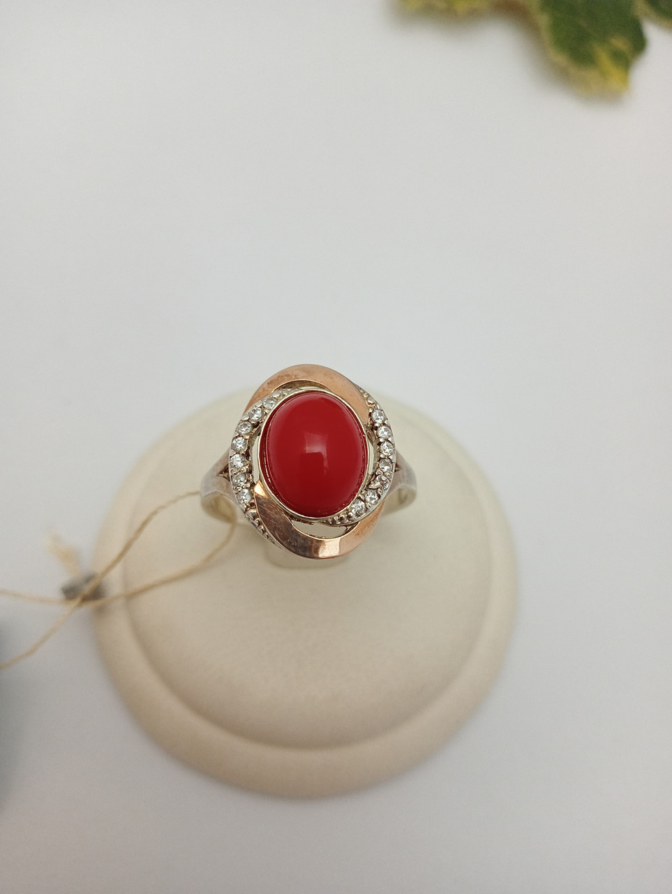 Срібне кільце 925 проби з напаяними пластинами золота 375 проби