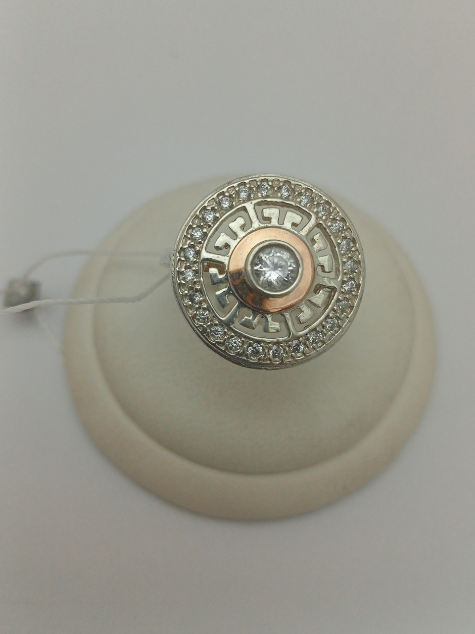 Срібне кільце Нефертіті з напаяними пластинами золота 375 проби