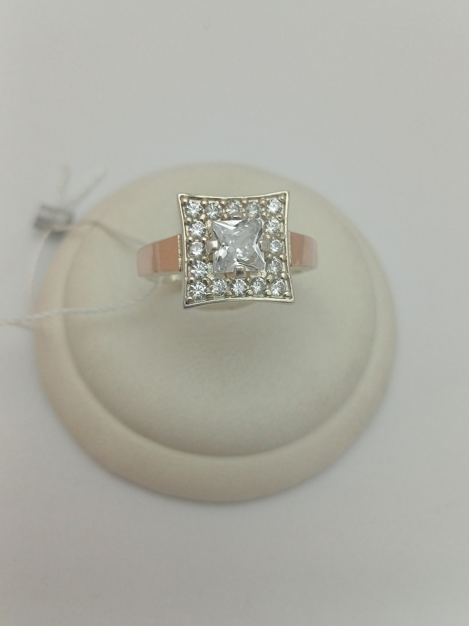 Срібне кільце з напаяними пластинами золота