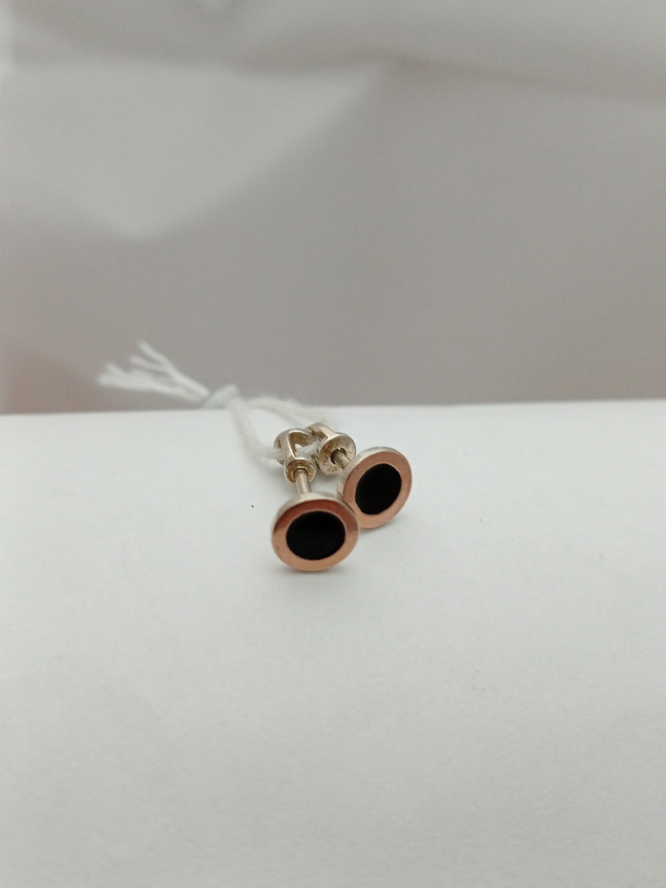 Срібні сережки пусети із золотом 375 проби