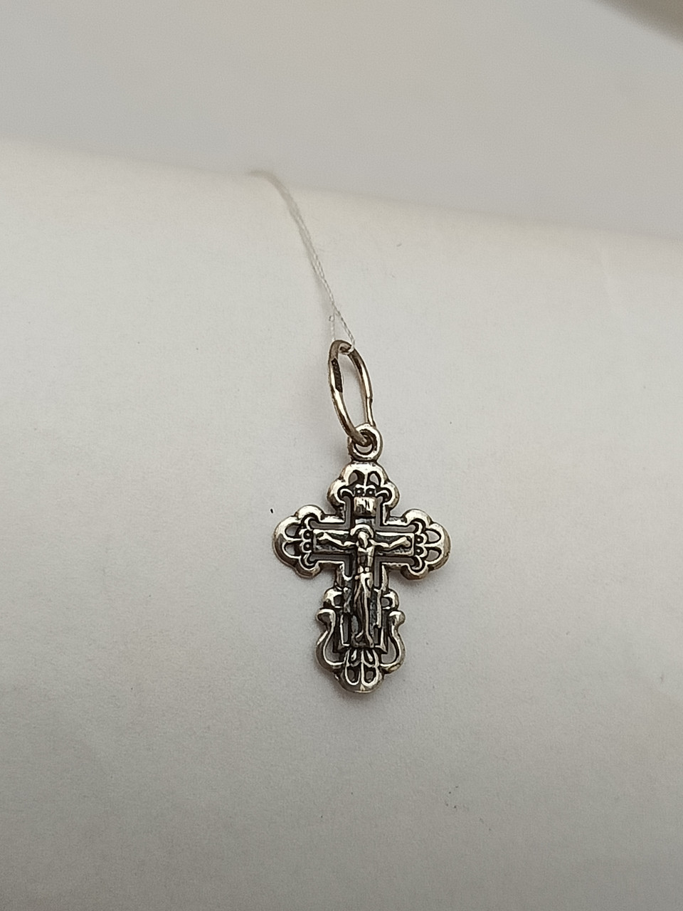 Срібний хрестик із розп’яттям дитячий 925 проби