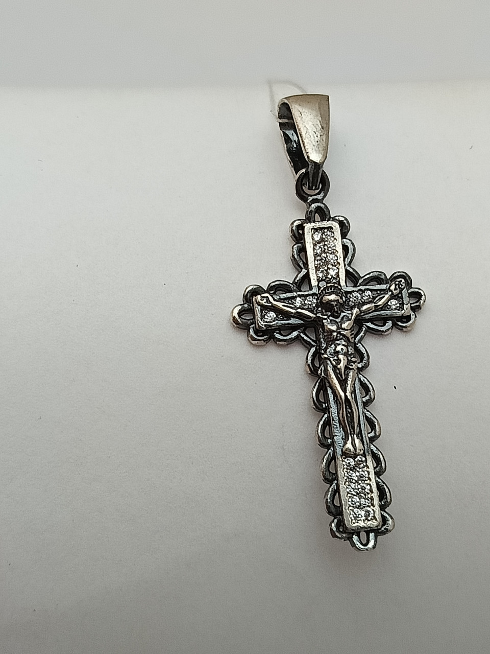 Срібний хрестик 925 проби з цирконієм