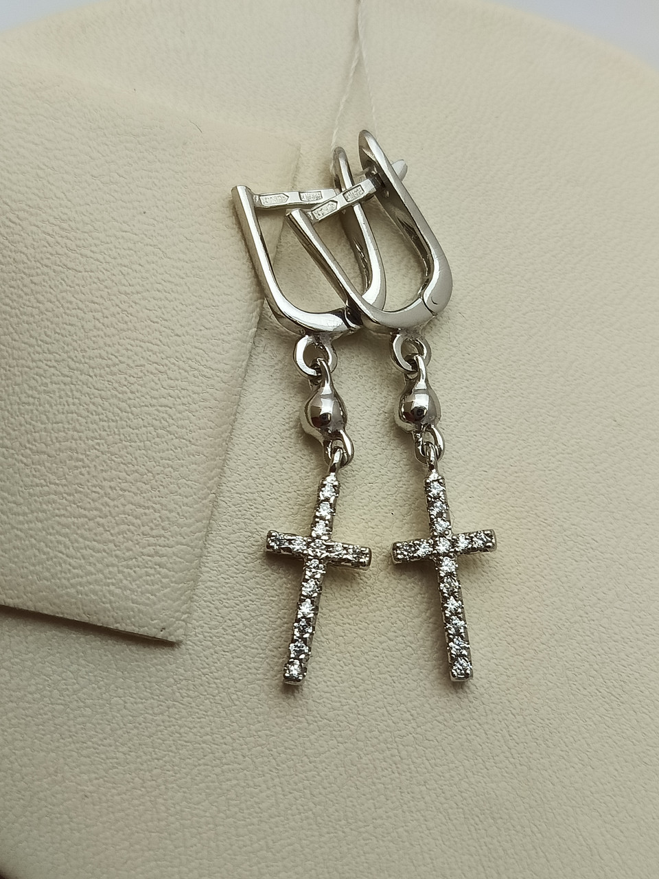 Срібні сережки хрестики 925 проби